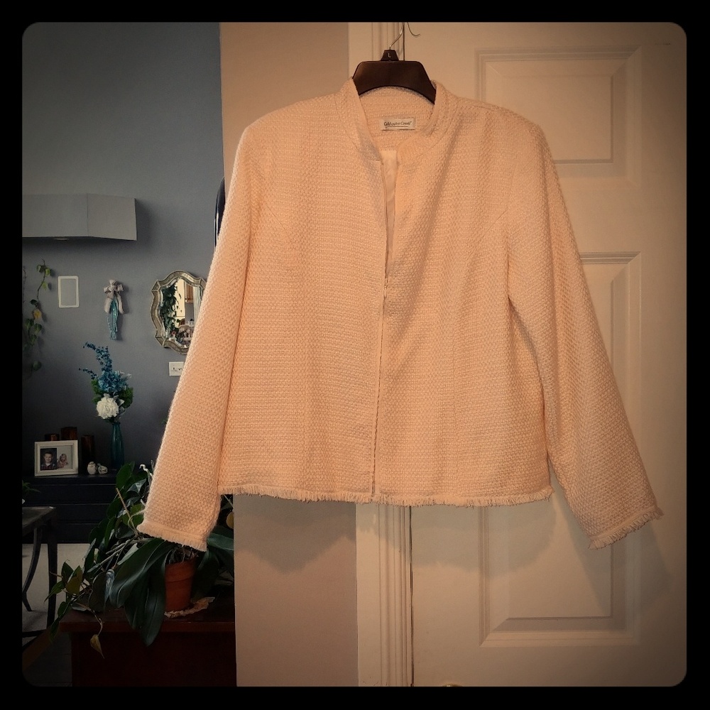 COLDWATER CREEK PALE PINK TWEED JACKET